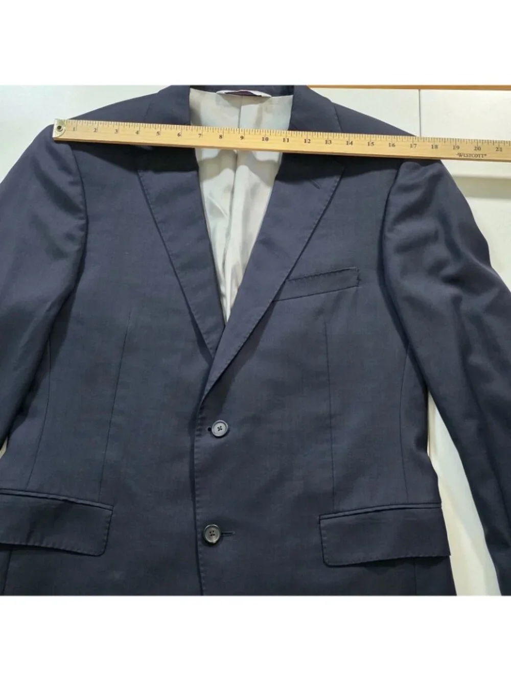 Samuelsohn Blazer Men 40R Navy Colombo Icewool Super 150s Canada Union Made Edgy